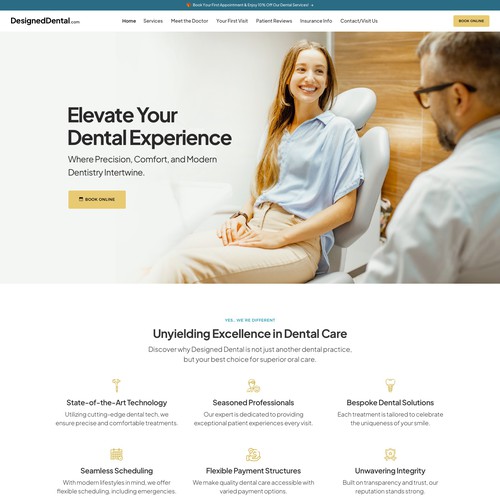 Home page for dental practice Design by keilaMaria