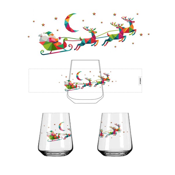 Illustration for drinking glasses inspired by Christmas