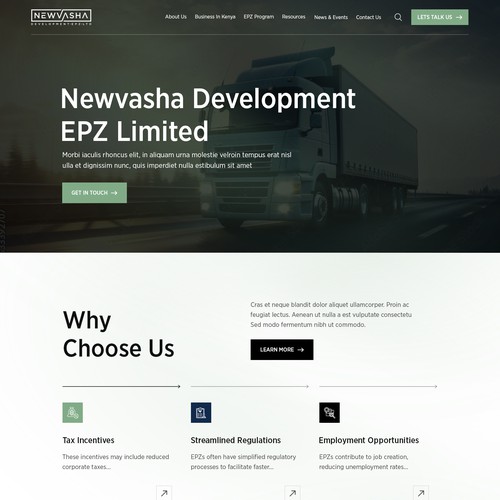 We need a web design for an Export Processing Zone in Kenya Design by Irshad 786