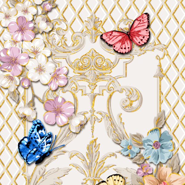 Design of mural of mosaics 