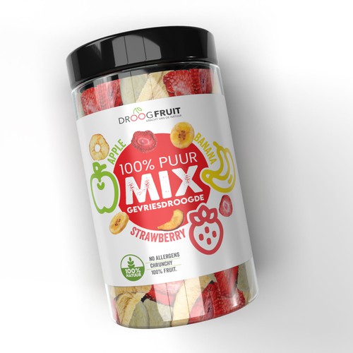 Freeze dried fruit label, snack health, who like to help us? :) Design by Rumon79