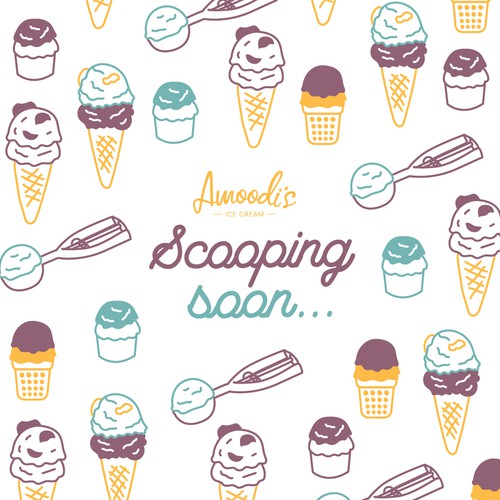 Ice Cream Shop - Coming Soon Poster Design by yulianzone