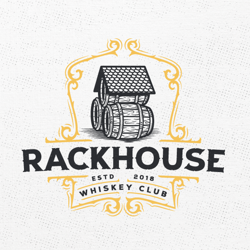 Novel Whiskey of the Month Club Logo Design to be seen on Discovery Channel in 2018. Design by Zotty