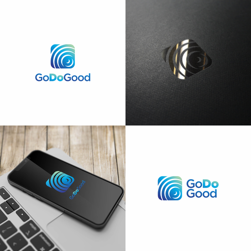 Design a modern logo for a mobile app, promoting doing good in community. Design by chandleries