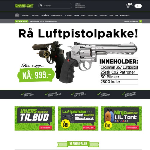 Design the best frontpage banners for a Airgun/Paintball Webstore! Design by Darkopuzo