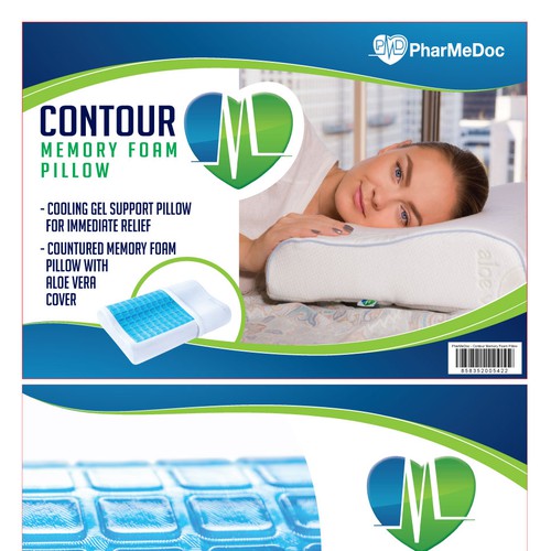 Pharmedoc contour memory foam pillow with cooling gel hotsell