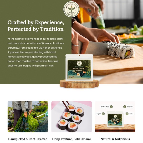 Design realizzato da Design Creations99 intitolato "Sushi Nori Product Website Design"