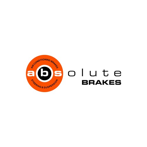 Absolute Brakes - Auto repair shop logo focused on repairing brakes Design by Canoz