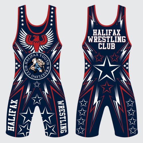 A Powerful and Combative Wrestling Singlet for Halifax Youth Wrestling Club Clothing or