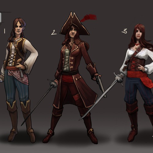 Design two concept art characters for Pirate Assault, a new strategy game for iPad/PC Diseño de Art Anger
