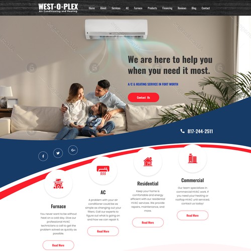 Create a custom and powerful HVAC businesses website homepage! Design by Elite Craters