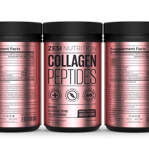 Design an attention grabbing, modern label for our collagen supplement Design by Imee008