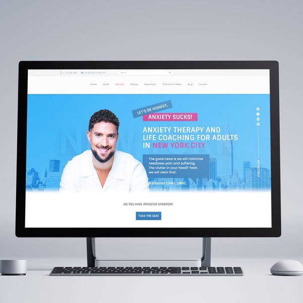 Website Banner for Anxiety Therapist and Life Coach