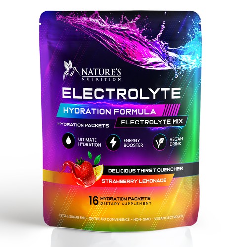 Refreshing Hydration Electrolytes Design Needed for Nature's Nutrition Design by Davi Giolo ★