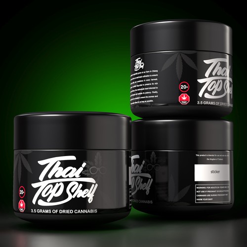 Luxury Cannabis Jar Label Design for High-End Thai Brand Design by Ravana Ravana