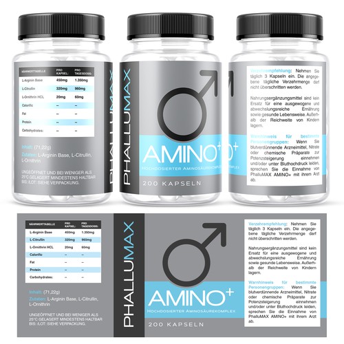 Label for a amino-acid supplement Design by Manthanshah