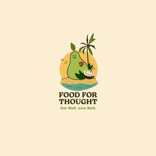 Fresh, Playful Island-Inspired Logo for Food For Thought – Organic Café & Market in the Florida Keys Design by m210297