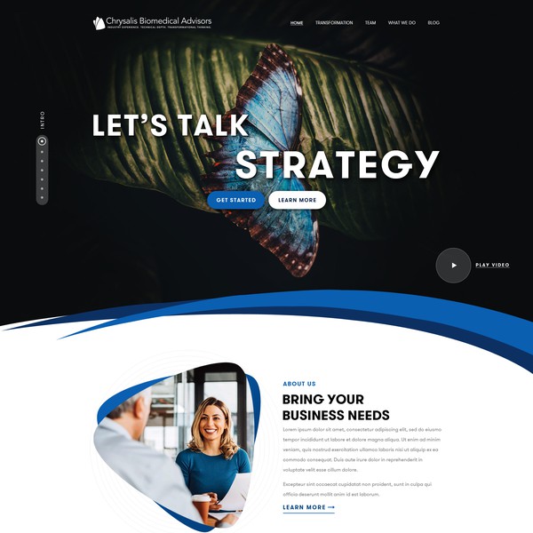 Design von Webenix Solutions mit dem Titel "Chrysalis Biomedical Advisors"