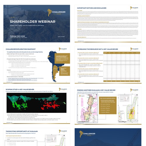 PowerPoint deck for South American gold mining company Design réalisé par @Emily Anderson