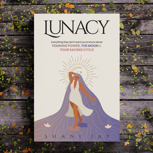 Beautiful nonfiction book cover design for a book about the moon & feminine energy aimed at women Design by Aaniyah.ahmed