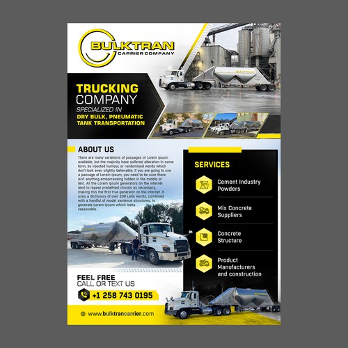 Trucking company marketing flyer Design by Logicainfo ♥