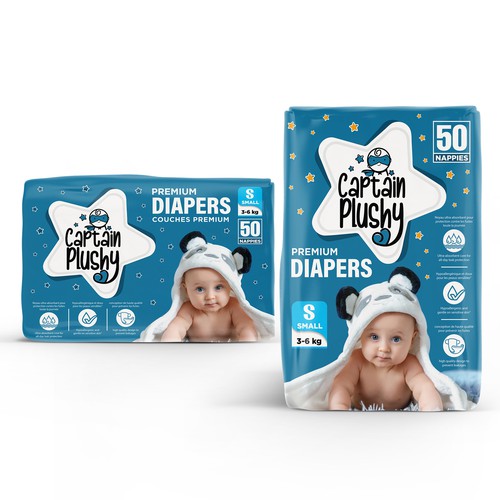 Packaging for playful baby diapers brand Design by M.Siddique