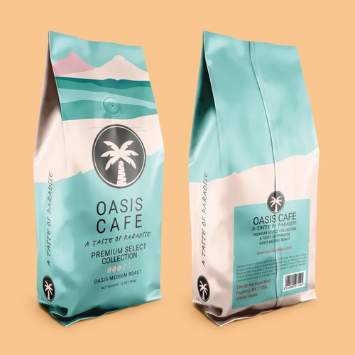 OASIS CAFE COFFEE BEAN PACKAGING DESIGN Design by suraiatonna