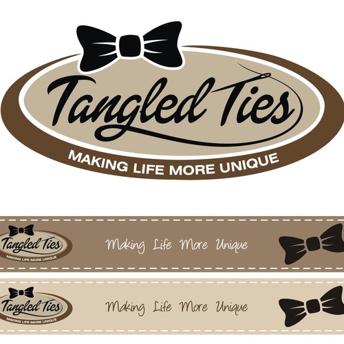 Create a logo/etsy banner for a custom bow tie shop. 