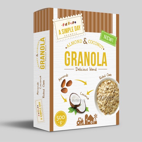 A Simple Day Granola Box Design Design by Jelena M.