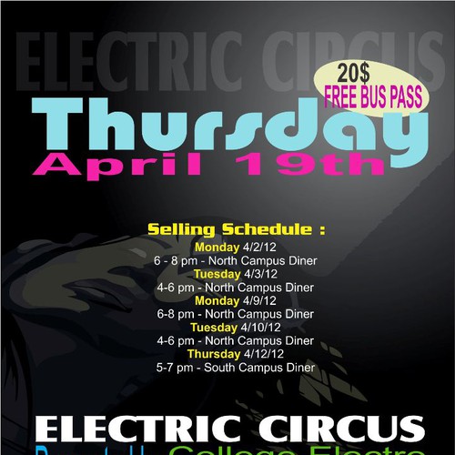 New postcard or flyer wanted for ELECTRIC CIRCUS Diseño de Kipster Design