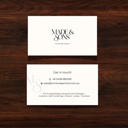 Luxury Meets Ease: Logo & Card Design for Made & Sons Design by Khushbu_Gohil