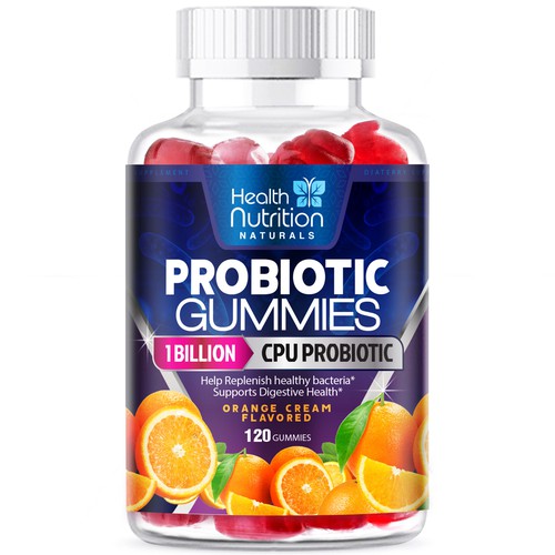 Healthy Probiotic Gummies Label needed for Health Nutrition-ontwerp door agooshe