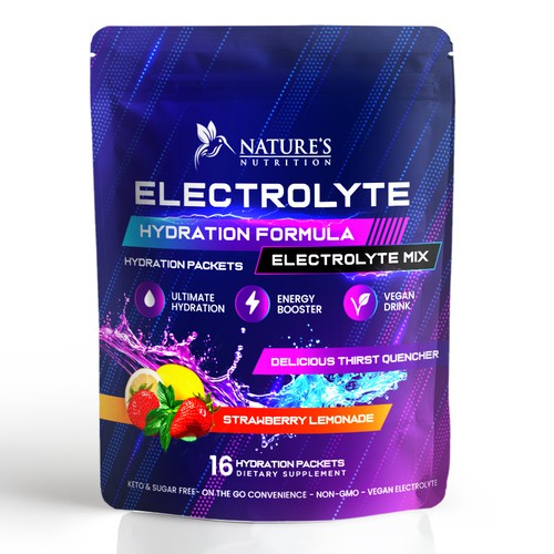 Refreshing Hydration Electrolytes Design Needed for Nature's Nutrition Design by Davi Giolo ★