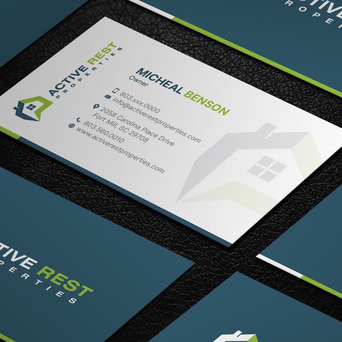 Modern Business Cards for Active Rest Properties Design by ™SF_Design™