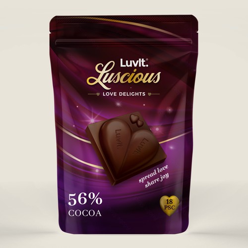 Design a standout label for a Premium Chocolate Homepack Design réalisé par Radmilica