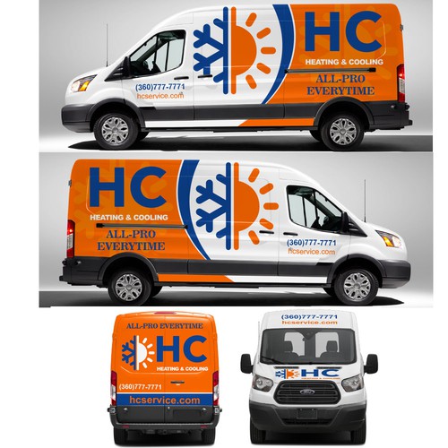 Design a Heating and Cooling Co Wrap in Orange Design by xen art