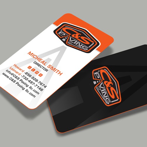 We are an asphalt paving company  card with character, style, stands out from everyone nothing bland no white ,add stuff Design réalisé par RENEXIT