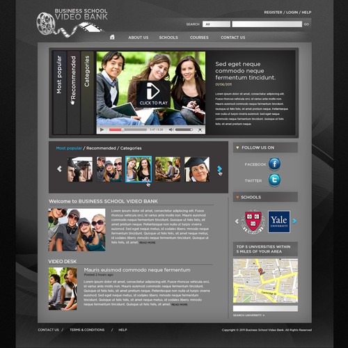 New website design wanted for Business School Video Bank Design von pg