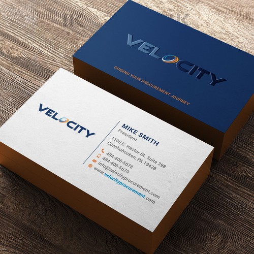 Velocity Procurement - Logo Rebranding - Business Card Design Design by IK_Designs