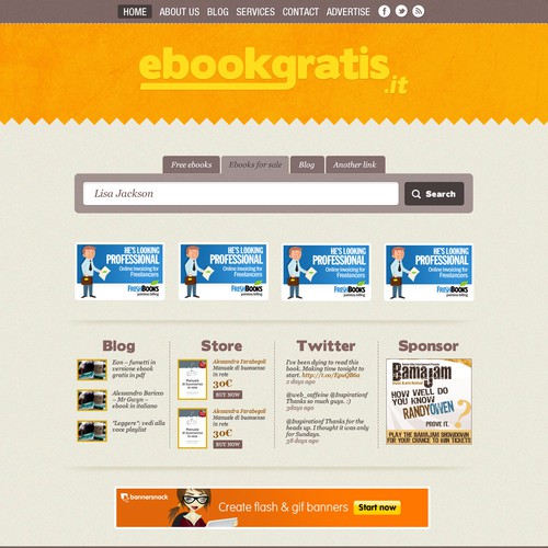 New design with improved usability for EbookGratis.It Réalisé par stylenotmy