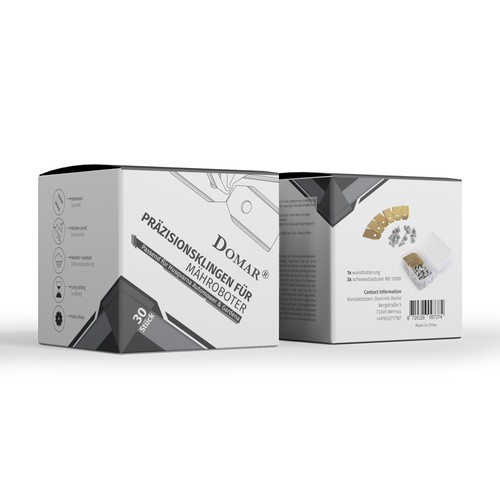 Plastic Box Labels for lawn mower blades Design by syakuro