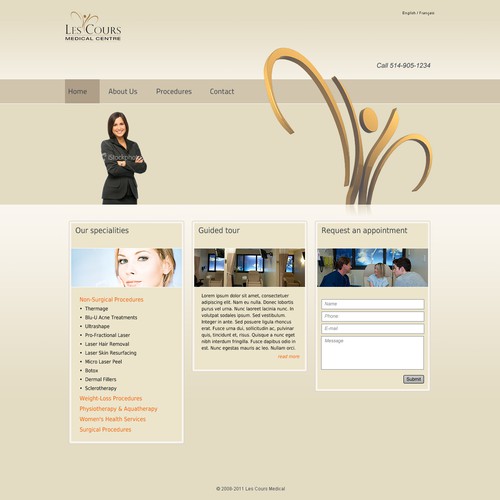 Les Cours Medical Centre needs a new website design Réalisé par Bogdan Bogdanovic