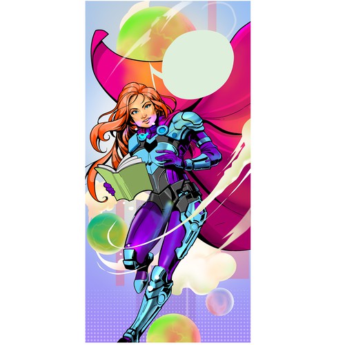 Comics (super-hero) Character - promoting reading in libraries Design by Rey Brava