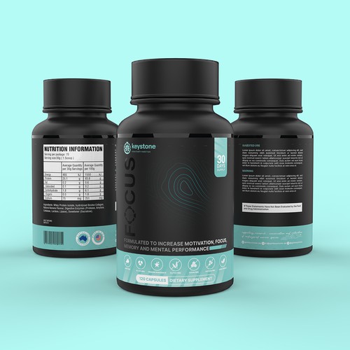 Label for a new supplement brand Réalisé par Muhiuddin99