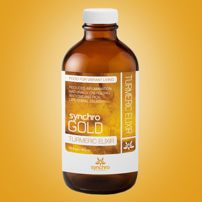 Label Design For Synchro Gold The World's Most Powerful Turmeric