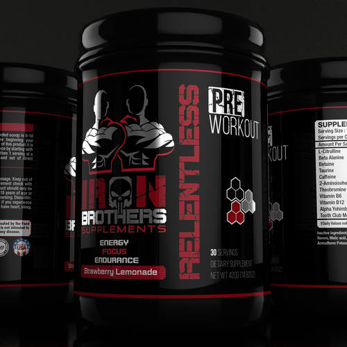 Iron Brothers Supplements PREWORKOUT Label Product label contest