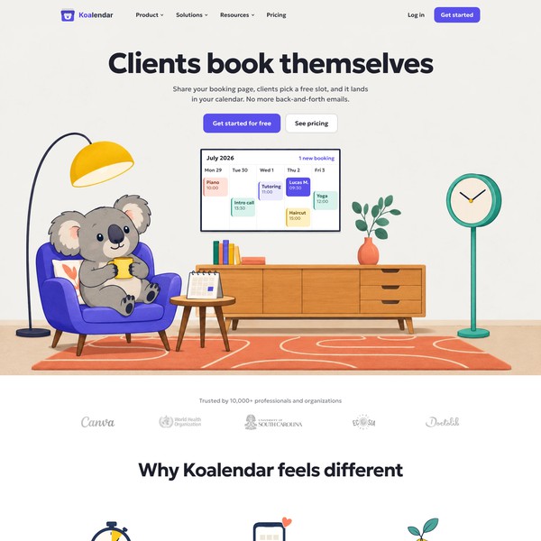 Warm, playful redesign for a scheduling app used by millions
