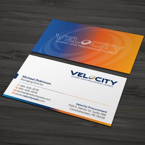Velocity Procurement - Logo Rebranding - Business Card Design Design by Tcmenk