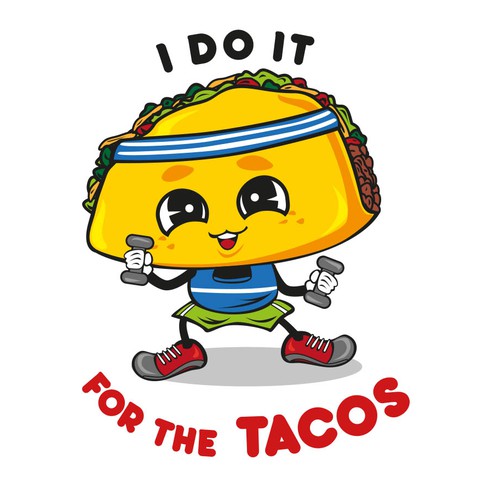 Taco t-shirt designs for children's clothing company. Design by Ronny Hermawan