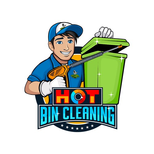 Hot Bins Cleaning - Trash Can Cleaning Design by dannyoval